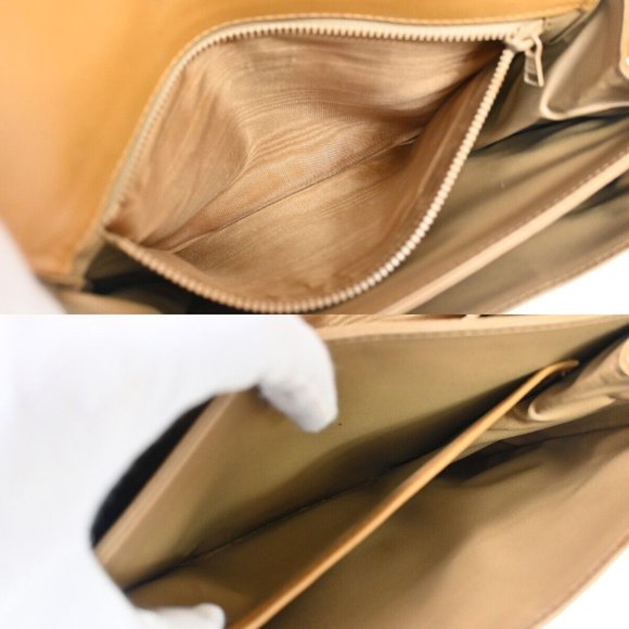 CELINE Macadam Pattern Crossbody Shoulder Bag PVC Leather White Brown - Picture 2 of 16